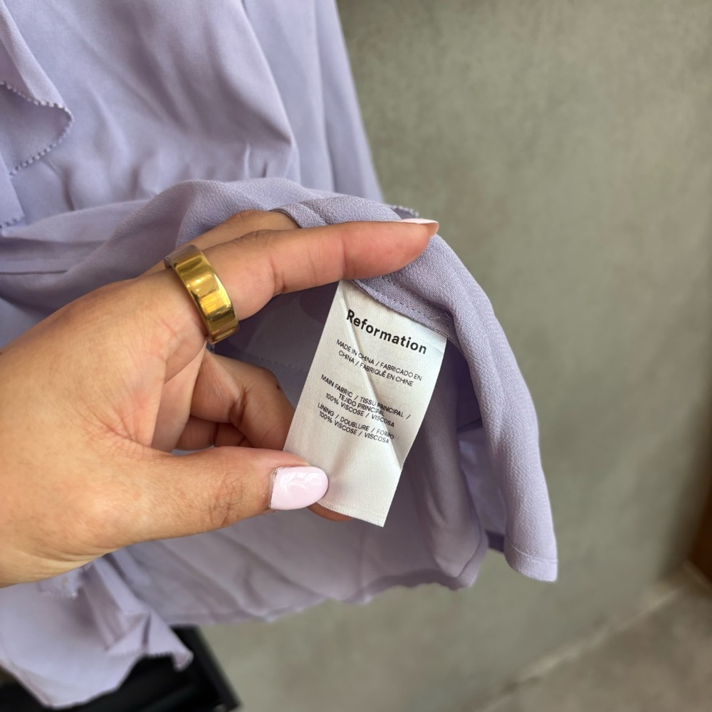 Reformation Lavender Ruffle Blouse - Picture 10 of 15
